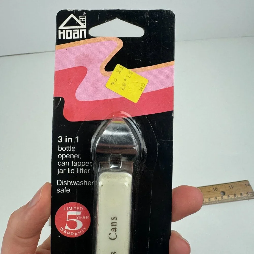 Vtg Sealed Hoan 3 in 1 Bottle Can Jar Opener Cap'n Can Opener White Prop READ‎